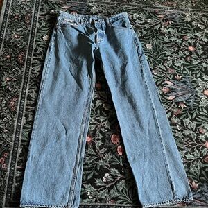 Calvin Klein Women's Straight Leg Jeans in Light Blue Denim